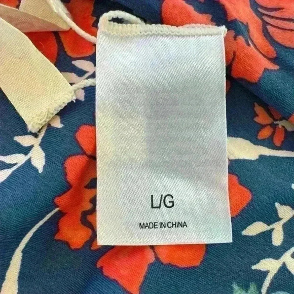 🌈 6/$60, Tori Praver Seafoam, Floral, One Piece, Blue, Red, Peach, Size Large - Picture 5 of 5